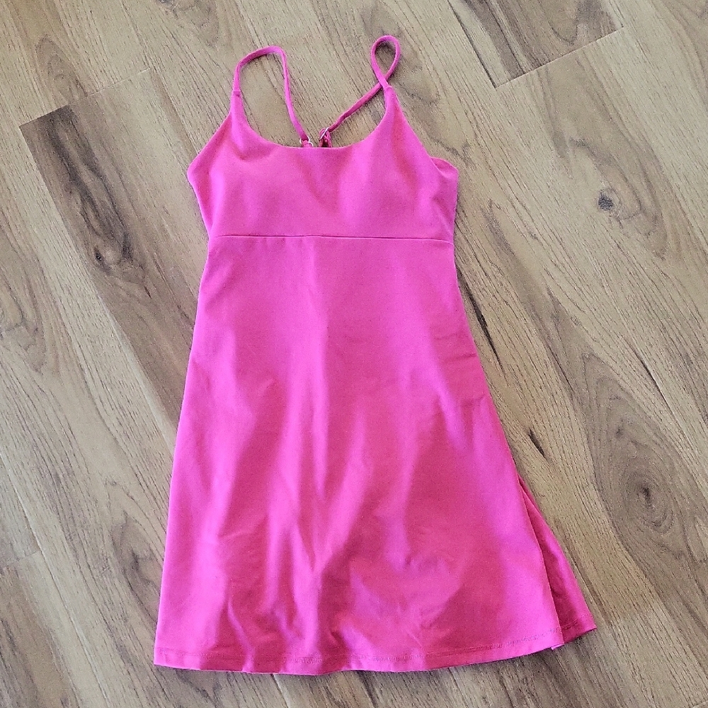 Hot Pink Spaghetti Strap Athlectic Dress